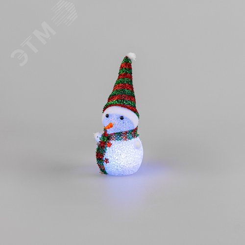 Фигура светодиодная Снеговик 17см, RGB