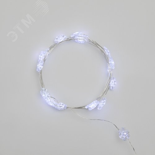 Гирлянда Снежинки, 2 м, 20 диодов, белый