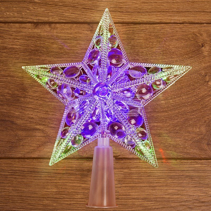 Фигура светодиодная Звезда на елку RGB, 10 LED, 17 см