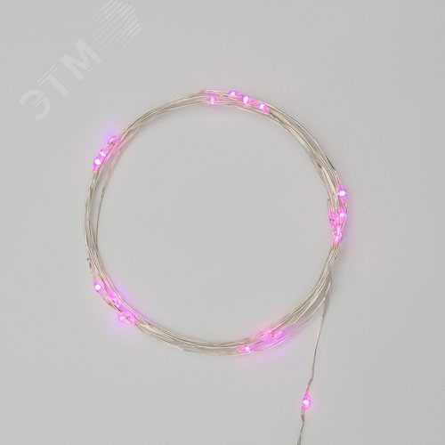 Гирлянда Роса, 2 м, 20 диодов, розовый, тонкий батарейный блок