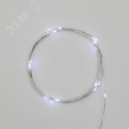 Гирлянда Роса, 2 м, 20 диодов, белый, тонкий батарейный блок