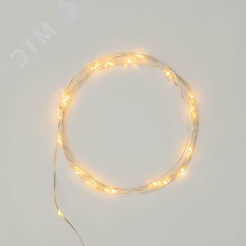 Гирлянда Роса, 2 м, 20 диодов, желтый, тонкий батарейный блок