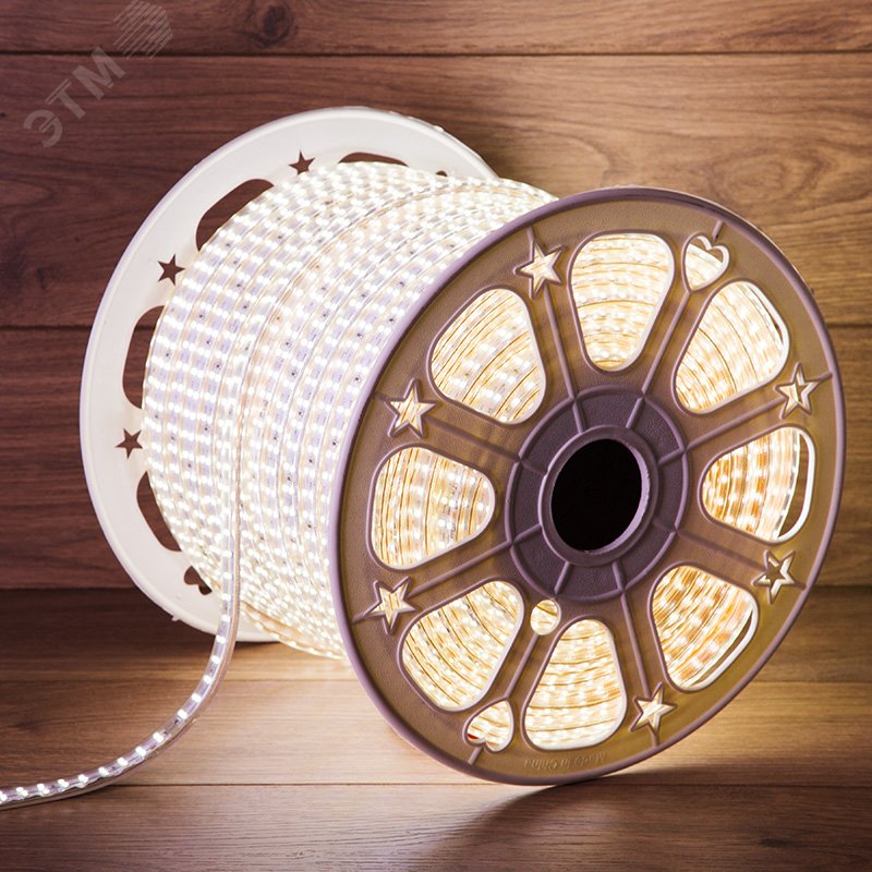Лента LED профессиональная 220В, 6.5x17мм, IP67, SMD 2835, 180 LED/м, белый, 100м
