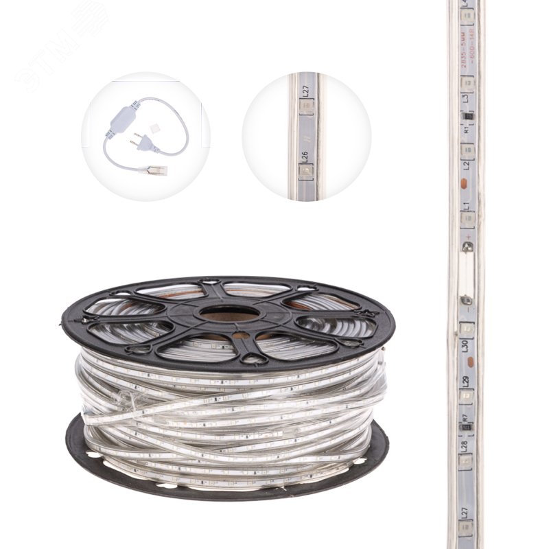 Лента LED герметичная в силиконовой оболочке 220В 13х8мм IP65 SMd3528 60 диодов/метр RGB (бухта 50м)