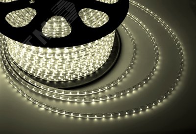 Лента LED уличная герметичная в силиконовой оболочке 220В 13х8мм IP65 SMd5050 60 диодов/метр теплый белый (бухта 50м)