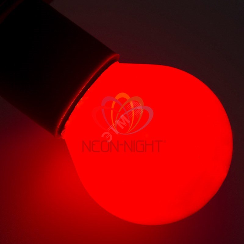 Лампа накаливания e27 10 Вт красная колба