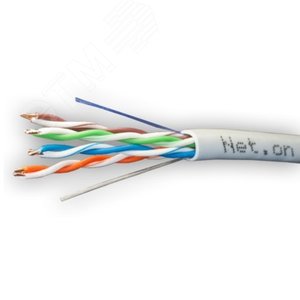 Витая пара UTP 4 пары AWG 24 Cat.5e внутренняя CCA Net.on 305м (UTP 4x2x0,5 In/CCA)