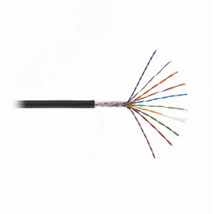 Кабель U/UTP 10 пар, Кат.5, одножильный, медный, внешний, PE до -40C, черный, 305м