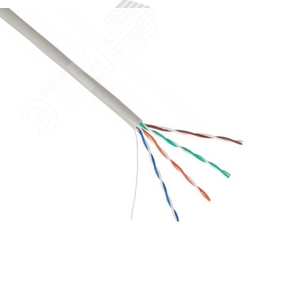 Кабель U/UTP 4 пары, Кат.5e, одножильный, медный, внутренний, PVC, серый, 305м