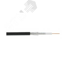 Кабель коаксиальный RG-6 (75 Ом) одножильный CCS внешний PE до -40C черный