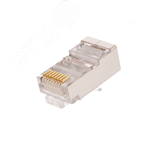 Коннектор RJ45/8P8C, Кат.5e, 3мкд, универсал, под 0,47-0,51мм, экран., 100шт.