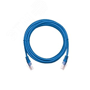 Шнур U/UTP 4 пары категория 5e 2хRJ45/8P8C T568B медный PVC синий 1м 10шт.