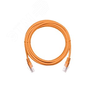 Шнур U/UTP 4 пары Кат.5e 2хRJ45/8P8C T568B медный PVC оранжевый 1м 10шт.