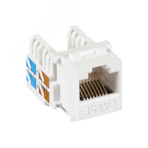 Модуль Keystone, Кат.5e, RJ45/8P8C, неэкран., белый, 10шт.