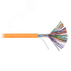 Кабель NIKOLAN U/UTP 50 пар, Кат.3 Класс C 16МГц одножильный BC (чистая медь) 26AWG 0.405мм внутренний/внешний LSZH -40С нг(А)-HFLTx оранжевый1м