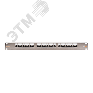 Панель 19'', 1U, 24 порта, Кат.6, RJ45/8P8C, экран., металлик