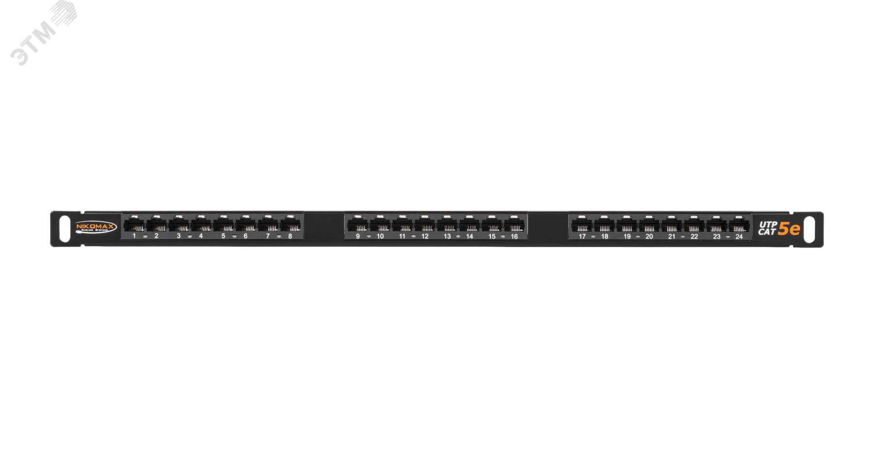 Панель 19 дюйм 05U 24 порта Кат.5e RJ45/8P8C неэкран. черная