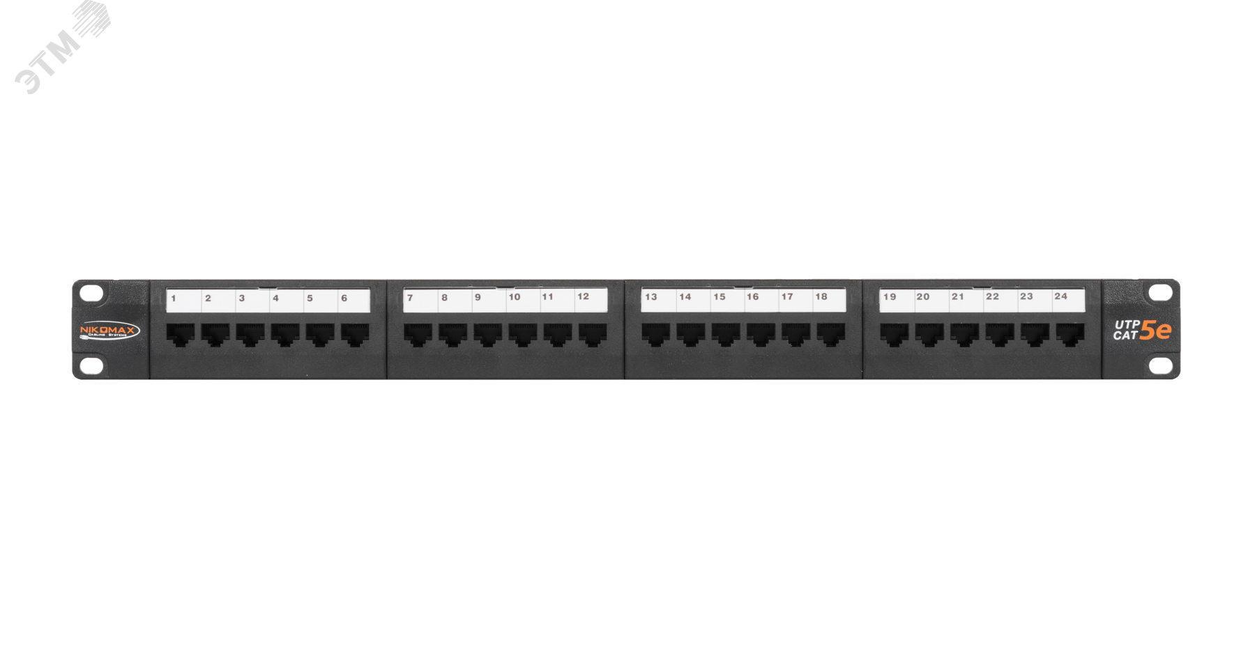 Панель 19' 1U 24 порта Кат.5e RJ45/8P8C неэкранированная черная