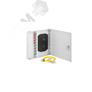 Оптический кросс настенный укомплектованный на 8 портов FC/UPC SM 9/125 OS2 полный компле