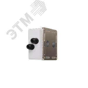 Индустриальный корпус настенной розетки, 2 порта, под модули-вставки, IP67, металлик