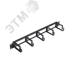 Органайзер 19 дюймов, 1U, кольца 60мм, металлический, с отверстиями, черн, 2шт.