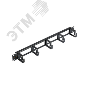 Органайзер 19'', 1U, кольца 40мм, металлический, сотверстиями, черный, 2шт
