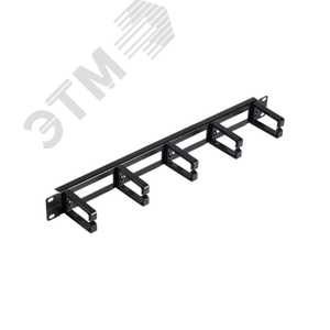Органайзер 19 дюймов, 1U, кольца 53мм, пластиковые кольца, черн, 2 шт.