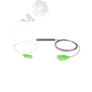 Сплиттер планарный 1x2, одномодовый, G.657.A1, SC/APC, миникорпус, 0.9 мм