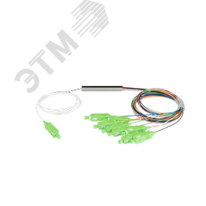 Сплиттер планарный 1x8, одномодовый, G.657.A1, SC/APC, миникорпус, 0.9 мм