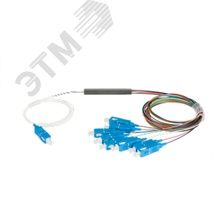 Сплиттер планарный 1x8, одномодовый, G.657.A1, SC/UPC, миникорпус, 0.9 мм