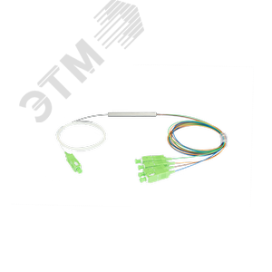 Сплиттер планарный 1x4, одномодовый, G.657.A1, SC/APC, миникорпус, 0.9 мм