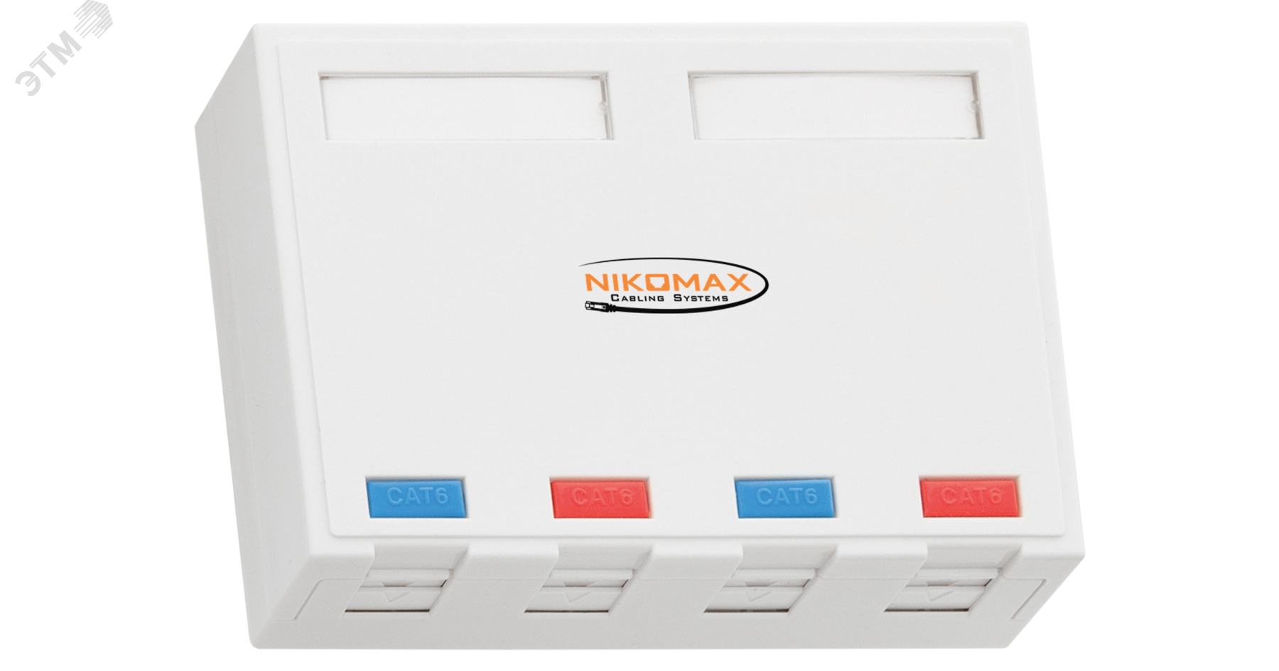 Корпус настенной розетки 4 порта под модули Keystone со шторками белый