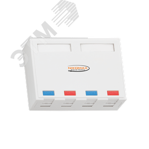 Корпус настенной розетки 4 порта под модули Keystone со шторками белый