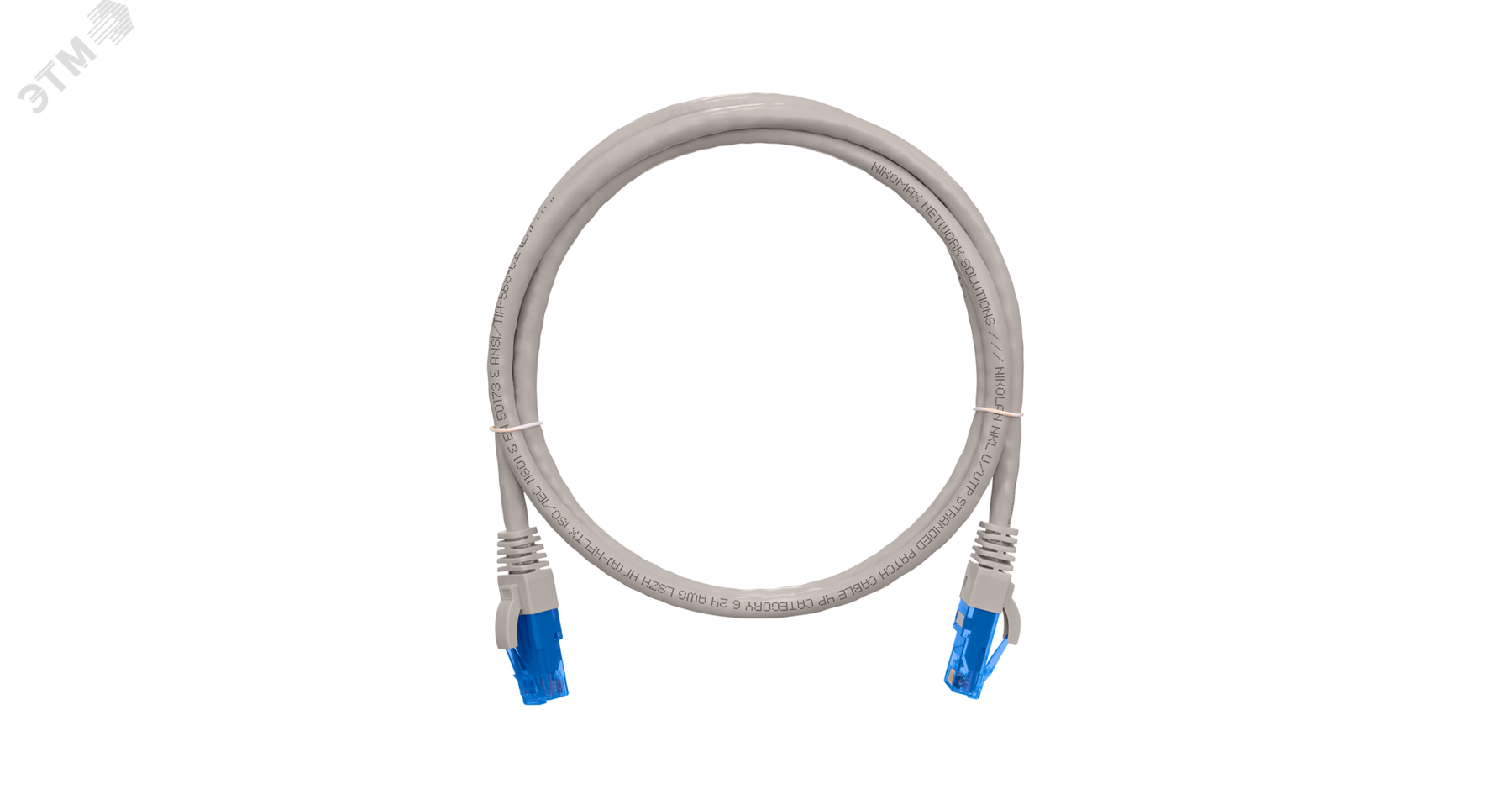 Шнур U/UTP 4 пары Кат.6 2хRJ45/8P8C T568B 7х0205мм LSZH серый 05м