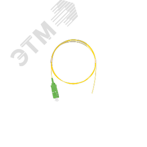 Шнур опт монтажный, SM 9/125 OS2, SC/APC, LSZH, 0.9мм, желтый, 1м, уп-ка 2шт.