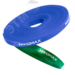 Стяжка-липучка нарезаемая, в рулоне 5м, ширина 9мм, зеленая