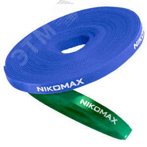 Стяжка-липучка нарезаемая, в рулоне 5м, ширина 9мм, синяя