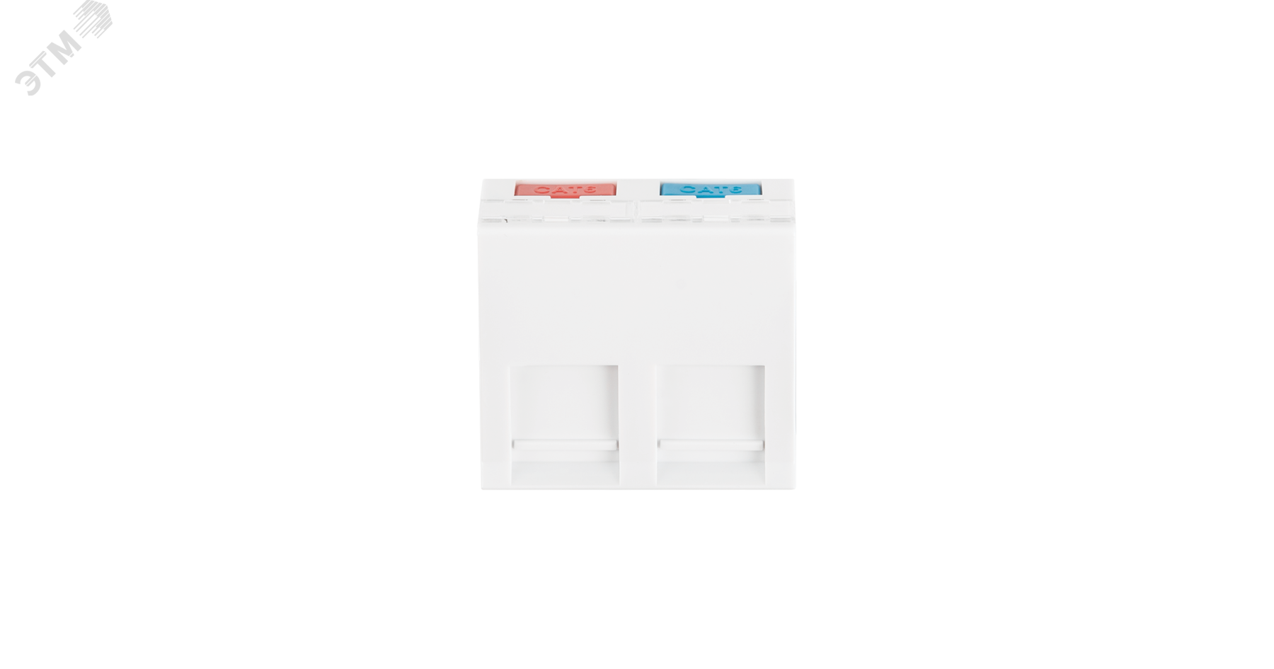 Вставка 45x45мм, 2 порта, под модули Keystone, наклонная, белая