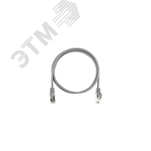 Шнур F/UTP 4 пары, Кат.5e, 2хRJ45/8P8C, T568B, 7x0,150мм, LSZH, серый, 0,3м