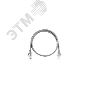 Шнур U/UTP 4 пары, Кат.5e, 2хRJ45/8P8C, T568B, 7х0,175мм, LSZH, серый, 0,3м