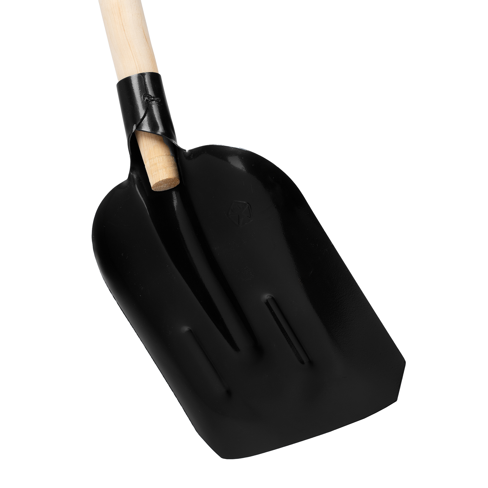 Лопата совковая, 230х280х1400 мм, ребра жесткости, деревянный черенок,