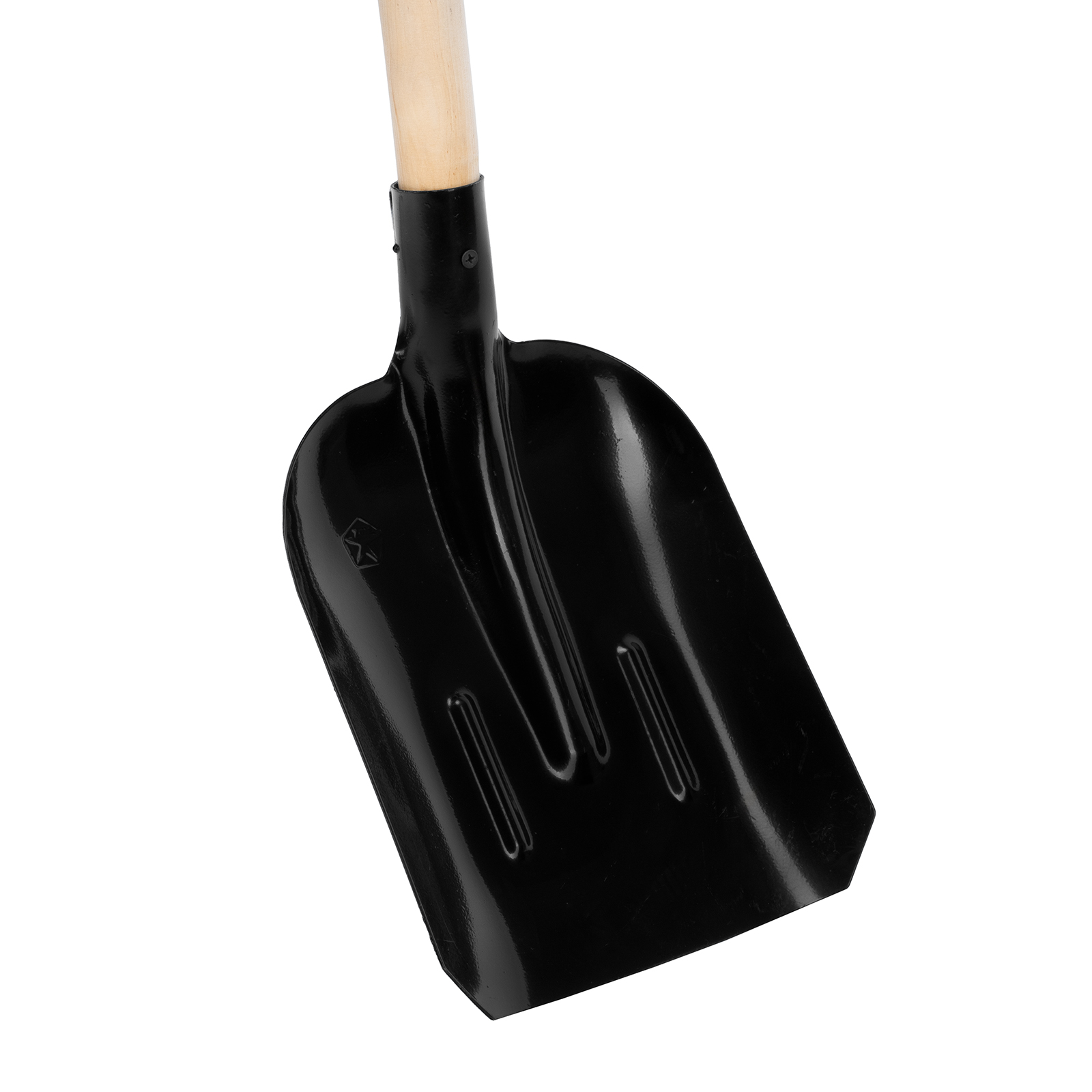 Лопата совковая, 230х280х1400 мм, ребра жесткости, деревянный черенок,