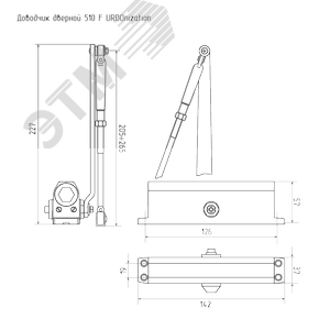 Доводчик дверной для для дверей весом от 15 до 60 кг