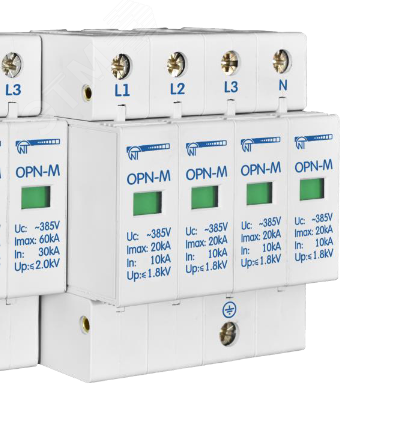 Ограничитель перенапряжения 4 модуль 380В In20kA OPN-M (4S)20kA