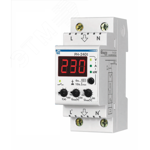 Реле напряжения РН-240Т 40А с термозащитой, ограничение тока, ( 2 DIN)