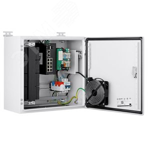 Узел доступа уличный с нагревателем и коммутатором неуправляемым POE 10 портов