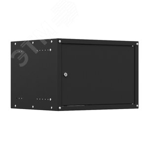 Шкаф настенный телекоммуникационный LIME 9U 550х450х500мм, 2 профиля 19, дверь сплошная металл, боковые стенки несъемные, разобранный, черный RAL 9005