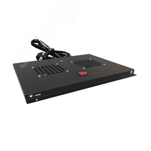 Модуль вентиляторный потолочный для шкафов серии R глубиной 600мм на 2 элемента потолочный без термостата, черный RAL 9005