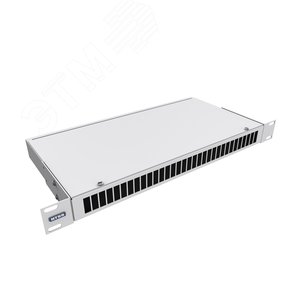 Кросс NTSS STANDART оптический 19' частично укомплектованный 1U. 32 порта SC duplex (сплошная панель. сплайс-кассета-2шт) серый RAL 7035