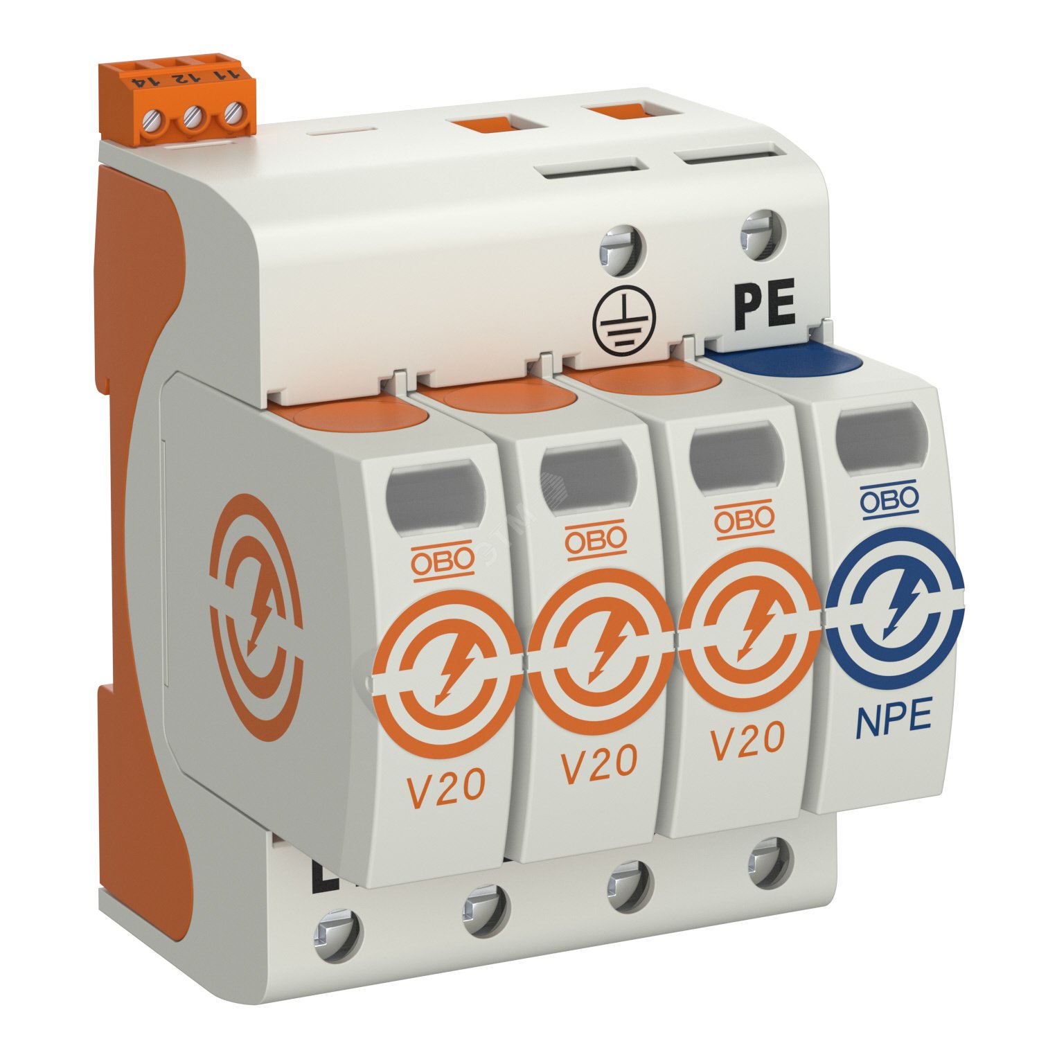 УЗИП для силовых сетей 3+NPE (Класс II), 280 В, с дистанционной сигнализацией